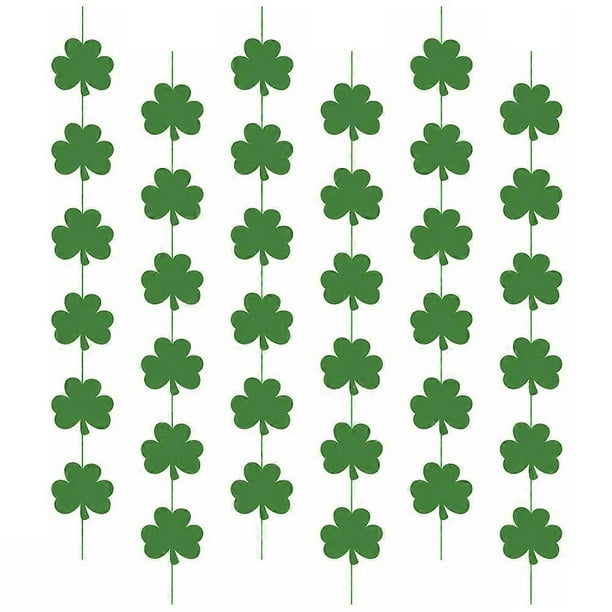 Clover Shape Patrick's Day Decoration 36Pcs Plastic Garland Layout Ideal for Indoor Outdoor Use and Perfect for Photo Props