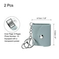 thumbnail image 2 of Custom Keychain with Pictures, 2 Pcs Personalized Leather Mini Photo Album Keychain with 10 Pictures DIY Small Memory Keyring Book for Family, Light Blue, 2 of 6