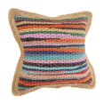 thumbnail image 4 of Harlow Hill Hand-Woven Blue/Orange Bordered Cotton Blend Pillow Cover, 4 of 9