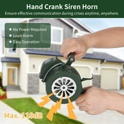 120dB Hand Crank Siren - Emergency Survival Gear, Portable Manual Safety Alarm for Storms & Outdoor Warning with Loud Horn