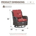 thumbnail image 2 of Giantfurnni Patio Furniture Wicker Swivel Rocking Glider Chair High Back Outdoor Rattan Rocker Set of 2 for Porch Backyard, 2 of 9