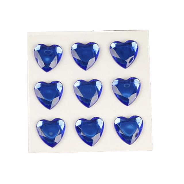 Billuyoard 10 hojas de pegatinas de diamantes de imitación, calcomanías acrílicas de mano para niños, estudiante tridimensional DIY, amor, corazón, Artesanía Azul oscuro Billuyoard HA062097-06B