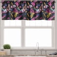 thumbnail image 3 of Ambesonne Dark Floral Valance & Curtain, Exotic Forest Ornament, 55"x24", Hot Pink Pale Camel, 3 of 7