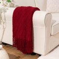 thumbnail image 4 of Sofa Living Room Decor Red Throw Blanket 50 inches x, 4 of 5