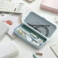 thumbnail image 5 of Multi Functional Waterproof Pencil Case, Plastic Frosted Pen Pencil Stationery Storage Box Pencil Case Students Stationery Holder Box for Pens Pencils Markers (pink), 5 of 5
