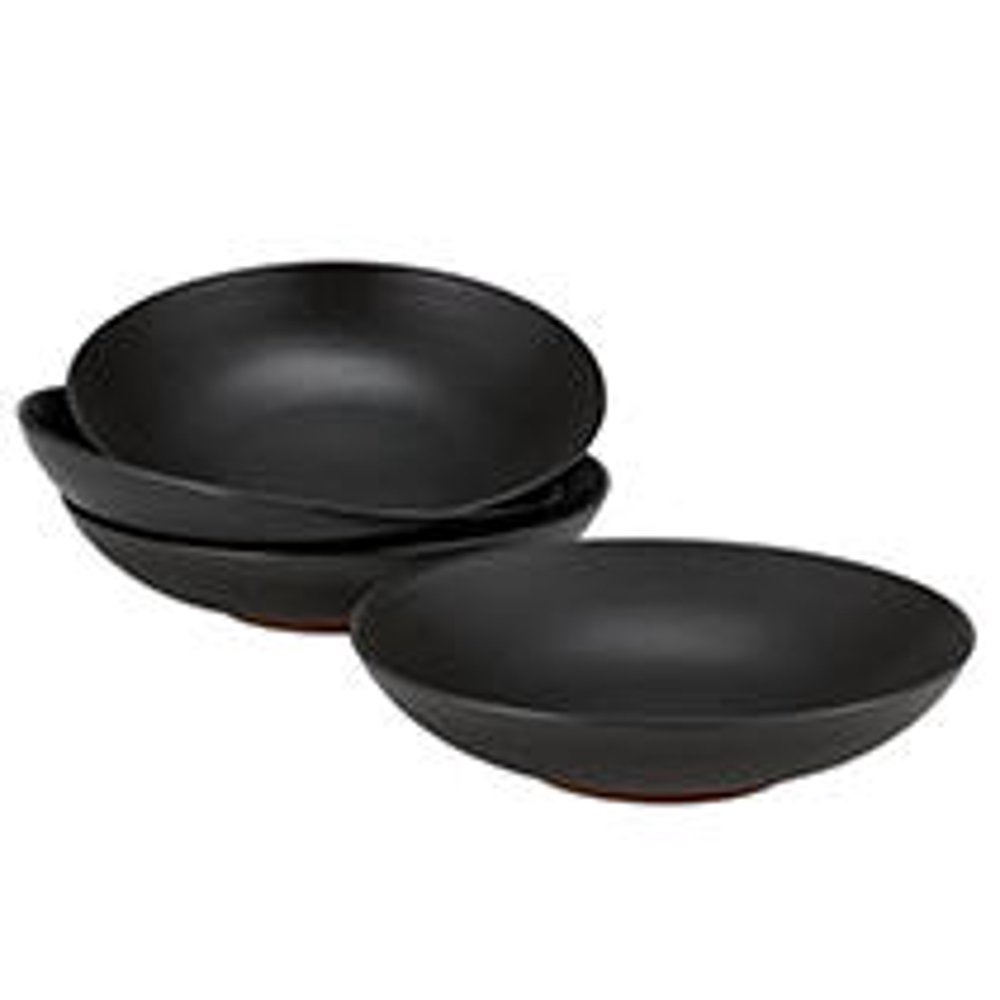 Over and Back Black Pasta Serve Bowls, Set or 4