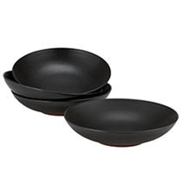 Over and Back Black Pasta Serve Bowls, Set or 4
