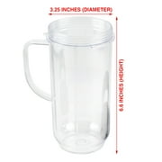 2 عبوة 22 أونصة من كأس طويل مع قطع غيار غطاء علوي قابلة للانزلاق متوافقة مع خلاطات Magic Bullet 250W MB1001