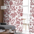thumbnail image 4 of Red Boho Flower Semi Sheer Curtains 63 Inch Length 2 Panels Set, Vintage Paisley Farmhouse Pattern Sheer Kitchen Curtain Privacy Voile Window Curtain for Living Room Bedroom Rod Pocket Drapes, 4 of 7