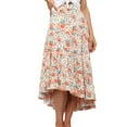 thumbnail image 2 of Falda con estampado floral para mujer, falda floral elástica de verano para mujer, falda con cintura elástica, falda tipo A diseñada para brindar precisión, 2 of 4