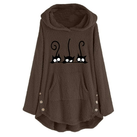 

Dtydtpe Embroidery Womens Top Plus Blouse Cat Button Size Warm Sweater Hoodie Women s Blouse Figs Scrub Jacket Women
