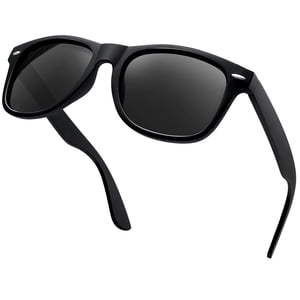 Kanastal Polarized Square Sunglasses, Black
