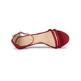thumbnail image 4 of BLISSFUL STEP Chaussures pour Femmes en Faux Suède à Bride à la Cheville à Talon Kitten à Enfiler Brides Sandales Unies Rouge 7, 4 of 8