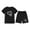 01-Black, variant on Atogsazn Children's Girls Summer 2 Piece Clothes Set Kids Cotton Short Sleeve Tshirt Shorts Outfit Fashion 02-Dark Gray 2-3 Years