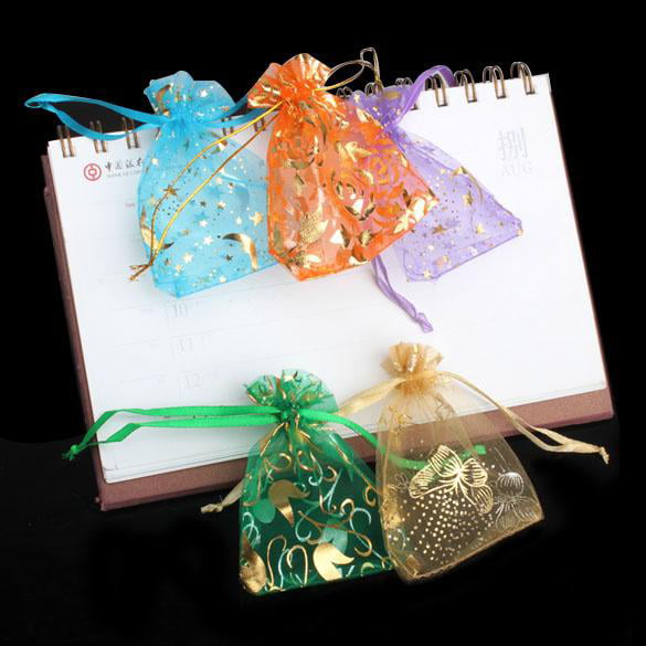 50 × Organza Jewelry Candy Pendent XMAS Wedding Party Favor Mini Gift Pouch Bags 