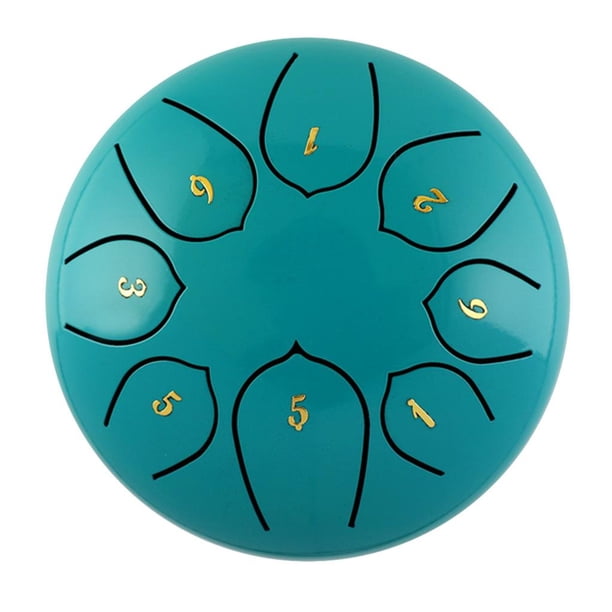 Tambor de percusión perfecl de acero 6 pulgadas 8 notas con mazos y bolsa de transporte azul