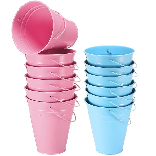 Paquete de 12 cubos de metal Sandnyy galvanizados, 11,4 x 12,7 x 6,5 cm