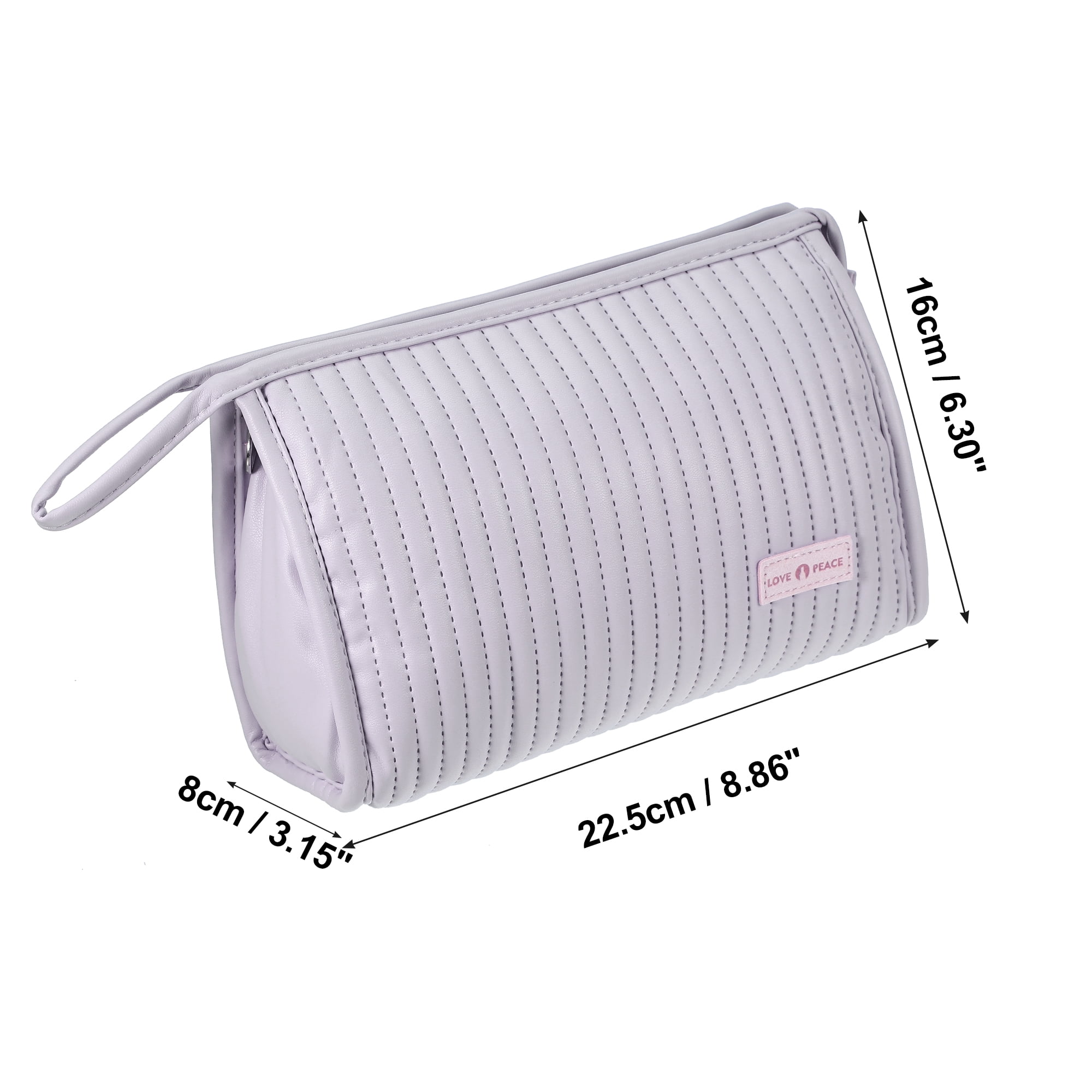 Unique Bargains Floral Makeup Bag Zipper Flower Cosmetic Pouch Purple