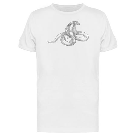 Smartprints Mens Graphic Tee - Cobra Snake Gray Sketch - Regular Fit 100% Cotton