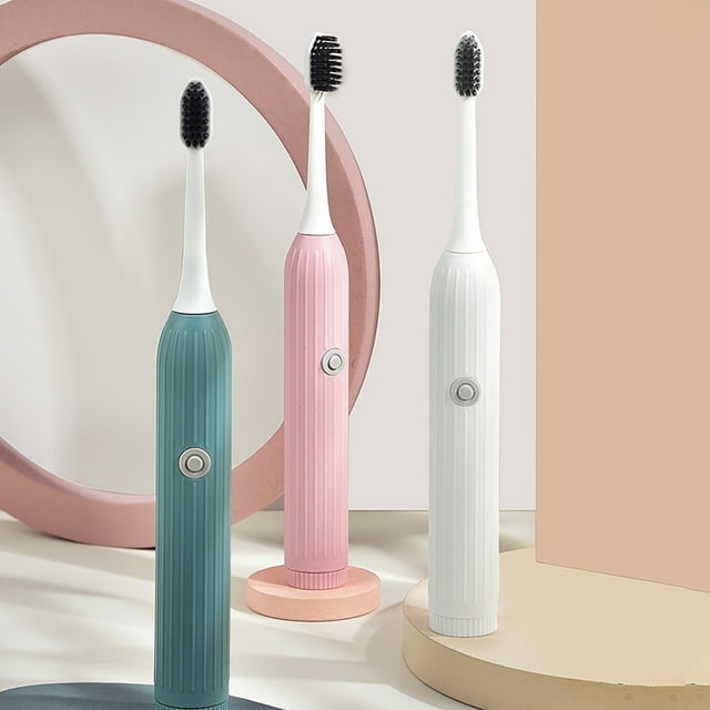 Fiudx Cepillo de Dientes Eléctrico, Vibración Silenciosa, Resistente Al Agua Ipx7, Modo de Limpieza Profunda y Blanqueamiento, Cerdas Suaves para Dientes Sensibles, Portátil y Recargable, Incluye 3 C