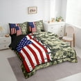 thumbnail image 3 of Castle Fairy Teens Adults Abstract Camouflage Twin Bedding Sets 7-Piece,USA Flag Bedding Comforter Set Microfiber,Retro Vintage Breathable Sheet Sets,Super Cozy Room Decor,Reversible, 3 of 8