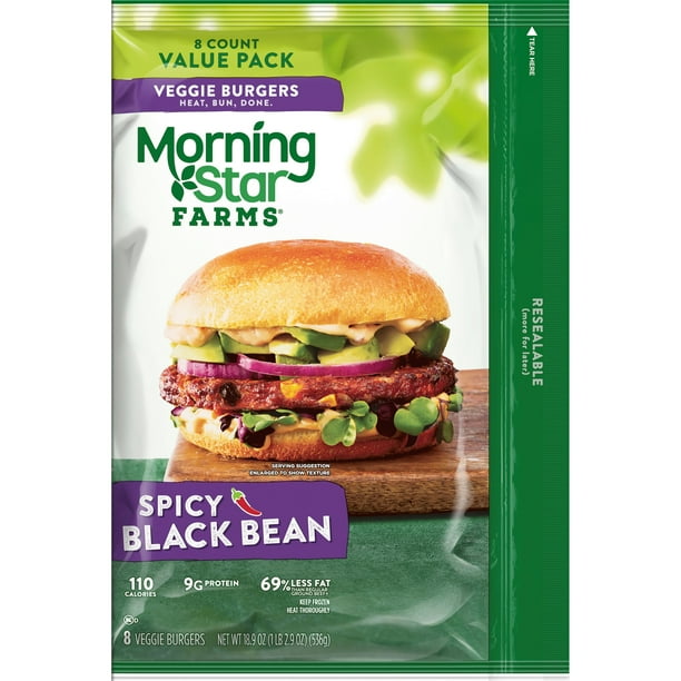 MorningStar Farms Veggie Burgers, Plant Based Protein, Frozen Meal