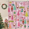 thumbnail image 2 of Christmas Shower Curtain Cookies House Cute Xmas Tree Winter Holiday Happy New Year Fabric Decor for Bath Curtain with Hook, 2 of 4