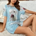 thumbnail image 4 of Sikiie Puppy Licks Nose Womens Pajama Sets Short Sleeve Top With Pants Sleepwear 2 Piece Lounge SetX-Large, 4 of 6