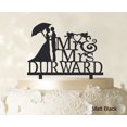 thumbnail image 1 of Mr & Mrs Wedding Cake Topper Personalized Matt Black Cake Topper Color Option Available 5-7 Inches Wide, 1 of 1