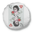 thumbnail image 1 of Playing Cards Q Illustration Pattern Round Throw Pillow Home Decoration Cushion, 1 of 3