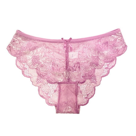vigerkar Lace Underwear for Women Sexy Cheeky Panty Seamless Women s Underwear Hipster Ladies No Show Breathable Bikini Pink  XL