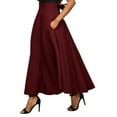 thumbnail image 1 of Coduop High Waist Pleated Long Skirts Women Flared Full Skirt Swing Dress Pockets, 1 of 3