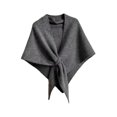 thumbnail image 1 of Chal envolvente para mujer, regalo de uso diario, suave, con bucle, bufanda triangular de punto Gris oscuro, 1 of 9