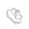 thumbnail image 4 of White CZ Interlocking Infinity Love Knot Heart Sterling Silver Ring 925 Jewelry Female Size 8, 4 of 4