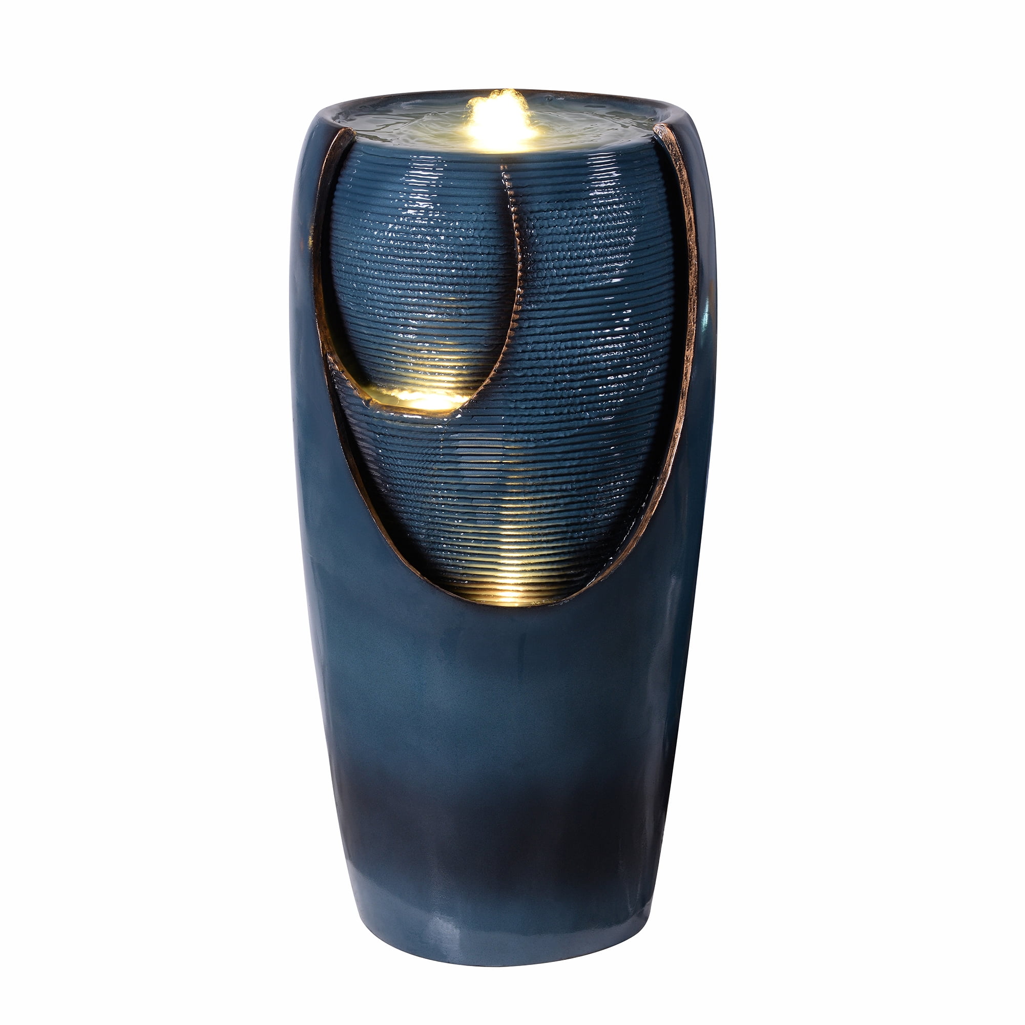 28.5" Bubbling Water Fountain W/LEDs Indoor/Outdoor Use