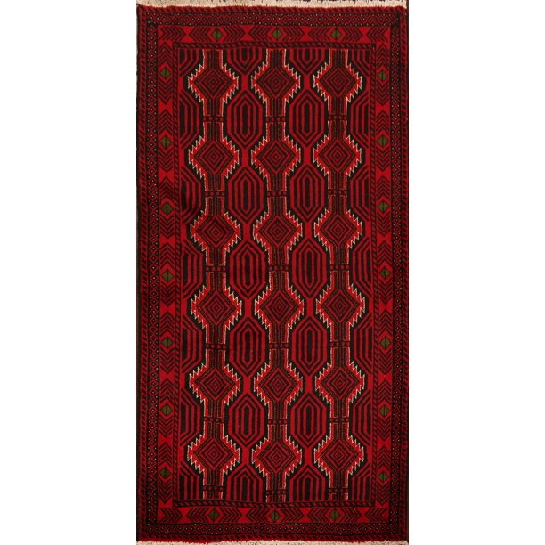 Geometric Balouch Oriental Area Rug Handmade Foyer Wool Carpet 4x6