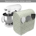 thumbnail image 2 of Vintage Stand Mixer Cover, Abstract Flowers Motifs with Geometric Shapes Monochrome Illustration, Kitchen Appliance Organizer Bag Cover with Pockets, 5 Quarts, Lime Green and White, by Ambesonne, 2 of 4