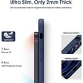 thumbnail image 4 of Liquid Silicone Case for iPhone 12, [Camera Protection] [Anti Fingerprint] [Wireless Charging] 4 Layer Phone Case Protective Cover, Built-in Microfiber Case Cover, 6.1", Navy Blue, 4 of 14