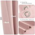 thumbnail image 3 of Short Curtains for Windows - Baby Pink Blackout Half Window Curtains Thermal Insulated Privacy Drapes for Kitchen Bedroom Bathroom Grommet Top Small Basement Tiers W40 x L36 Inch 2 Panels, 3 of 5