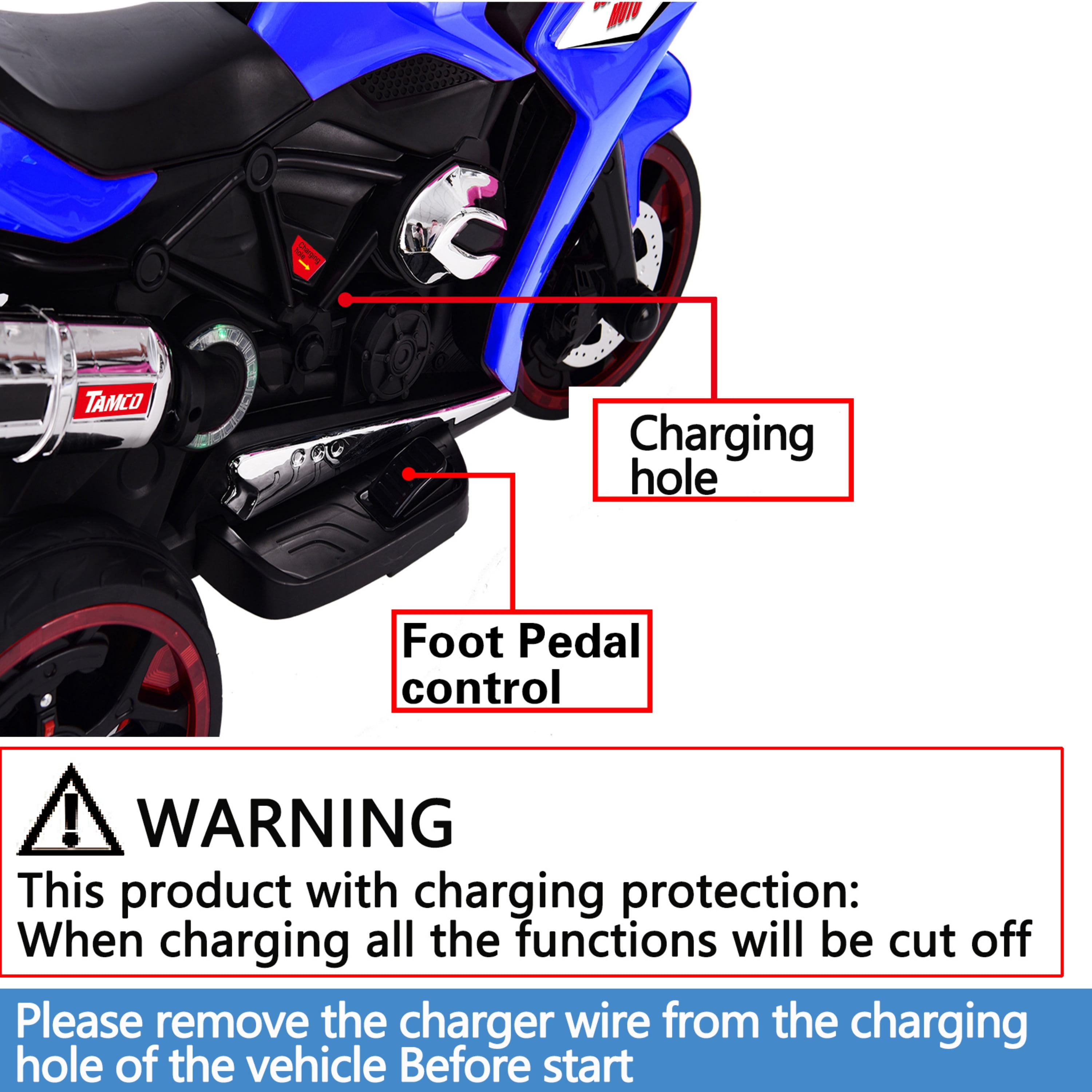 Kids Motorcycle For Kids 3-6, 12V Battery Powered Bike , Ride on Toys with Lighting wheels /LED Lights/Music