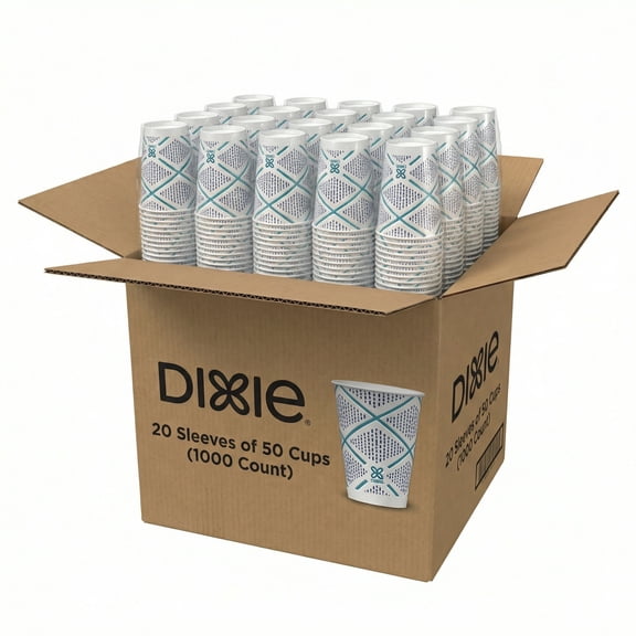 Dixie 12 oz 20 Sleeves of 50 Cups | Dixie To Go Insulated Paper Cups 1,000 Count