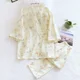 thumbnail image 2 of 2024 new seven-sleeve Japanese-style kimono pajamas set female spring and autumn 100% cotton gauze home clothes cute sweet two-p, 2 of 4