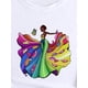 thumbnail image 4 of Camiseta con estampado de mariposas de la Reina Bailarina, manga corta, cuello redondo, informal, para verano y primavera, ropa de mujer, camiseta deportiva de ocio., 4 of 7