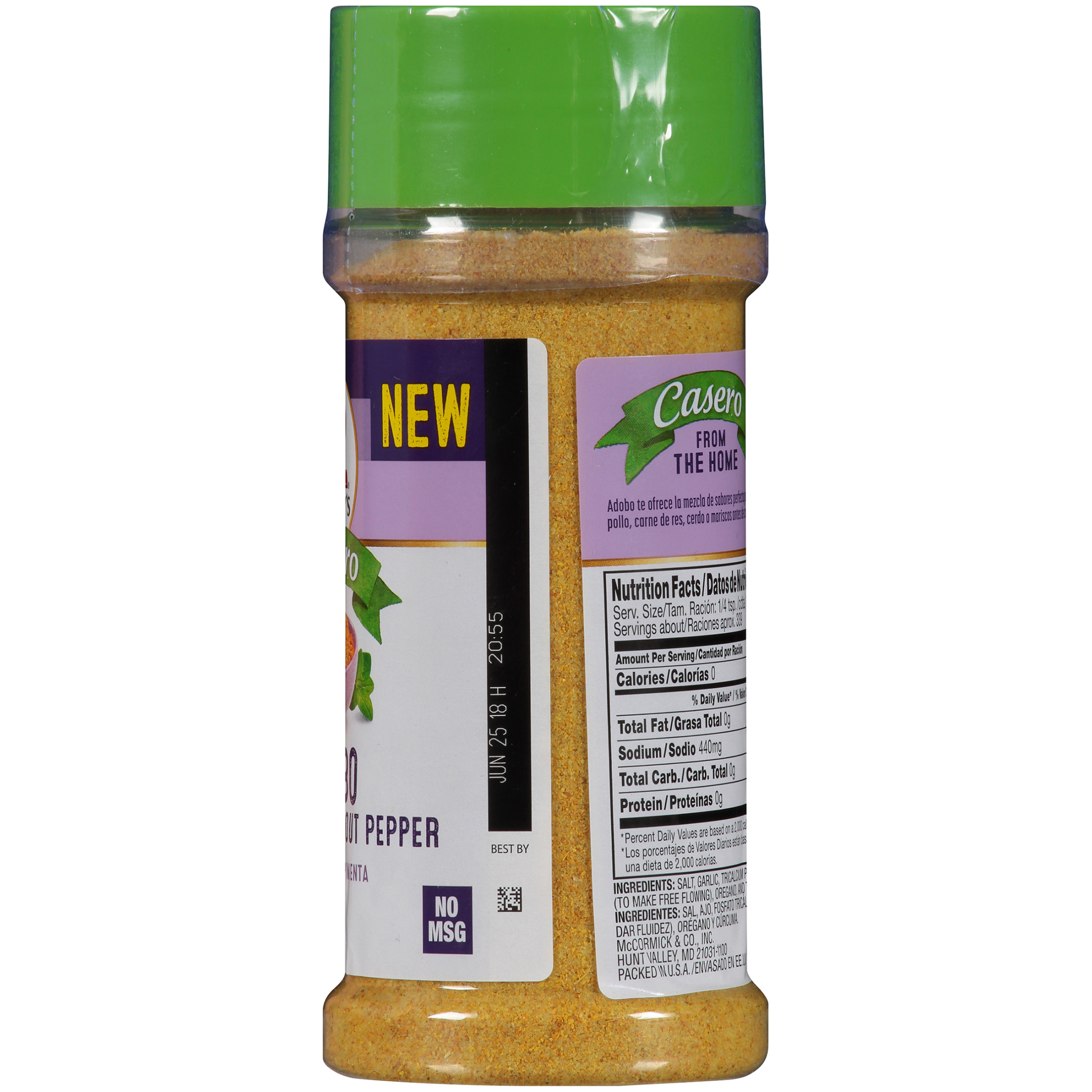 Lawry's Casero Kosher Adobo Seasoning Without Pepper, 14.37 oz Bottle
