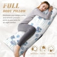 thumbnail image 5 of Disketp Pale Blue Lotus Flowers Print Body Pillow Cover - Super Soft 20x54 Body Pillow Case,Long Side Hidden Zipper, 5 of 8