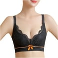 thumbnail image 4 of Bigersell Bandeau Bra for Women Girls Ladies Comfortable Breathable No Underwire Lace Push-Up Adjustment Lift Bra Woman Underwear Regular Size Wireless Cami Bra, Style 4028, Black 38B, 4 of 9