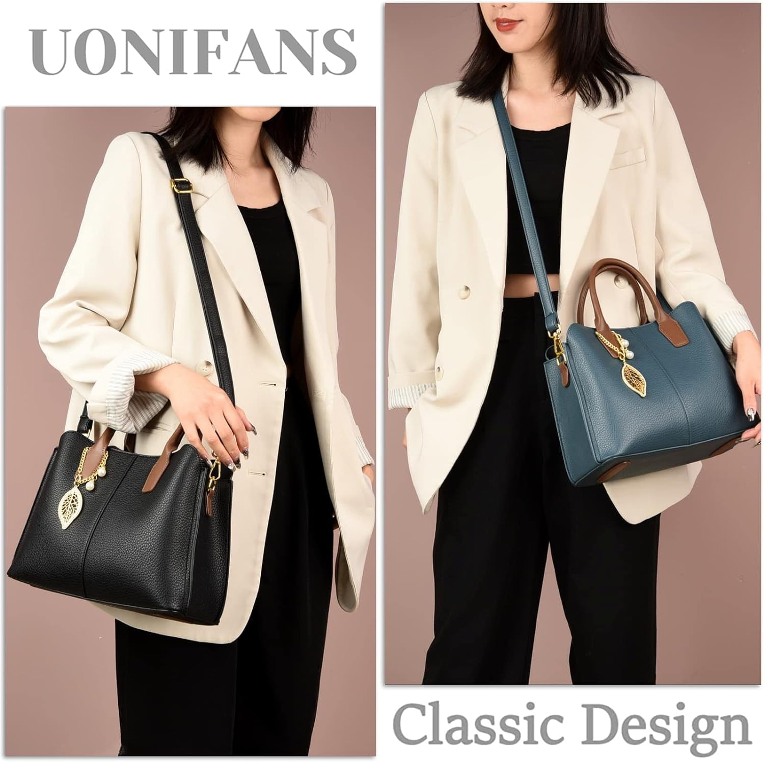 Women's Purses and Handbags Vegan PU Leather Shoulder Bags Ladies Designer Top Handle Satchel Large Capacity Tassel Tote Bag