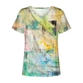 thumbnail image 4 of T-Shirts d'Été pour Femmes Grande Taille, Hauts d'Été pour Femmes, Blouse Imprimée d'Été, T-Shirts Décontractés à Col en V, Manches Courtes, Hauts, T-Shirt à Col en V pour Femmes en Liquidation, 4 of 5