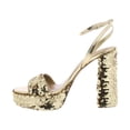 thumbnail image 2 of XYD Women Bling Sequins Open Toe Platform Sandals Chunky High Heel Pumps Slender Ankle Buckle Strap Nightclub Shoes Size 15.5 Gold, 2 of 4