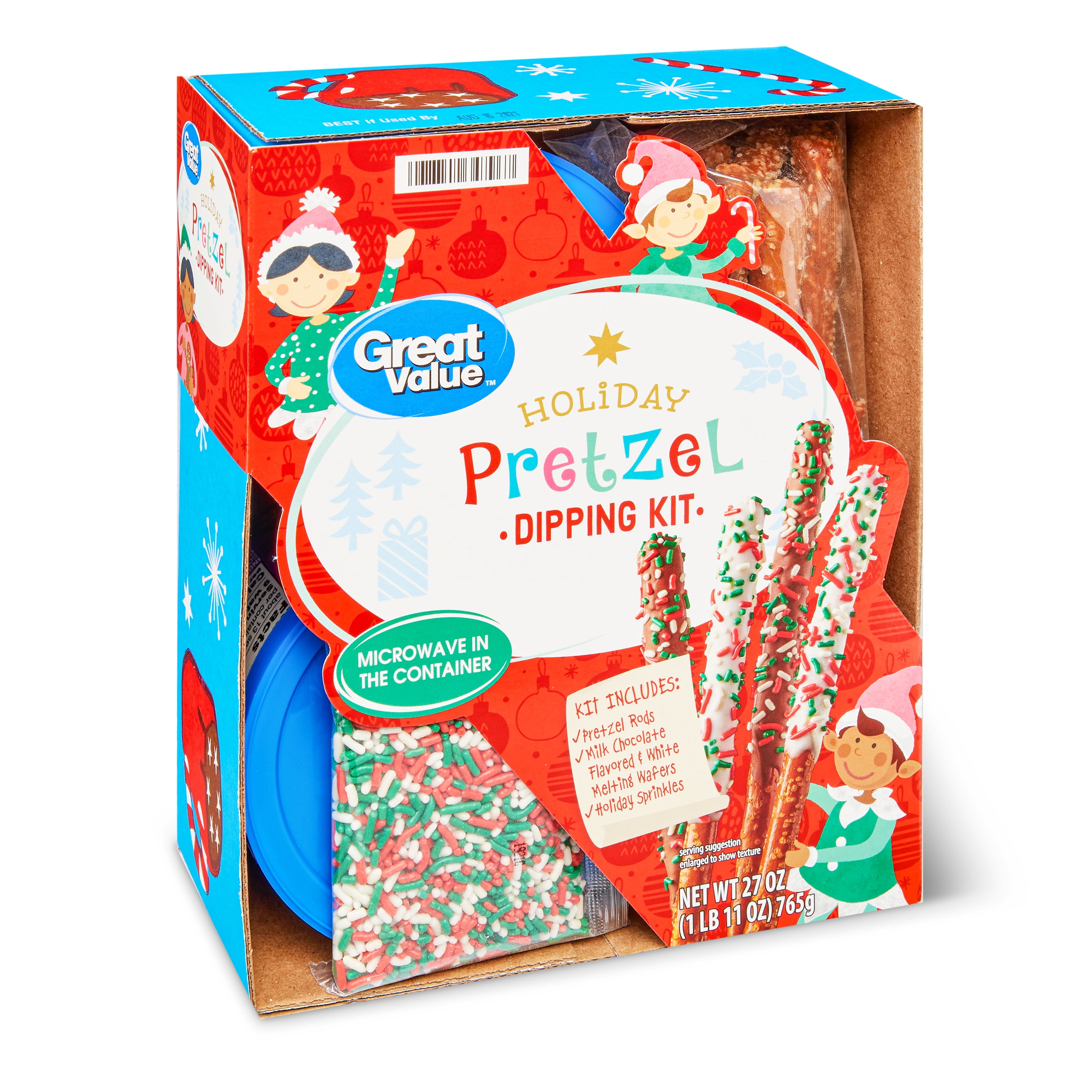 Great Value Holiday Pretzel Dipping Kit, Red, 27 oz